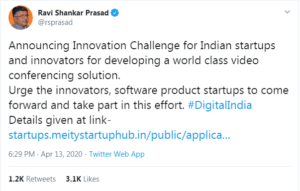 Ravi Shankar Prasad Tweet