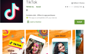 tiktok google playstore rating