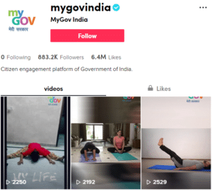 mygovindia tiktok account