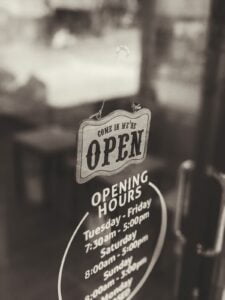 opening and closing hours