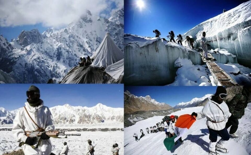 Indian Army Troops in Icy Winter