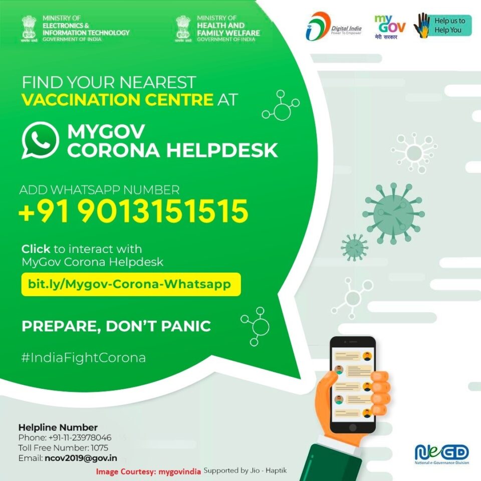MyGov Corona Helpdesk Chatbot