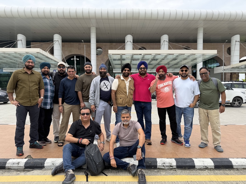 The thirteen of us at Dehradun airport
